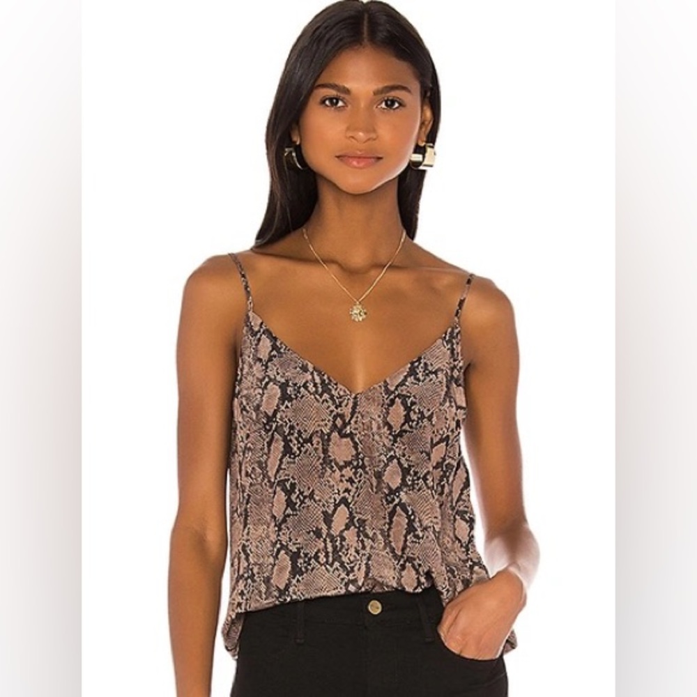 NWT 100% silk FRAME animal snake print cami.